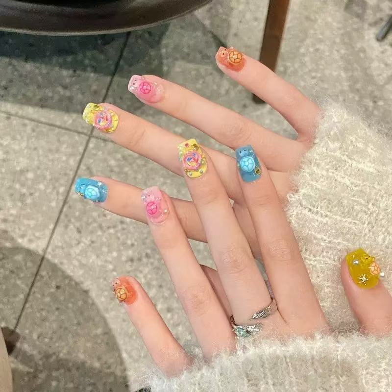 Art Craft Items - 100개 미니 컬러풀 거북이 레진 참
