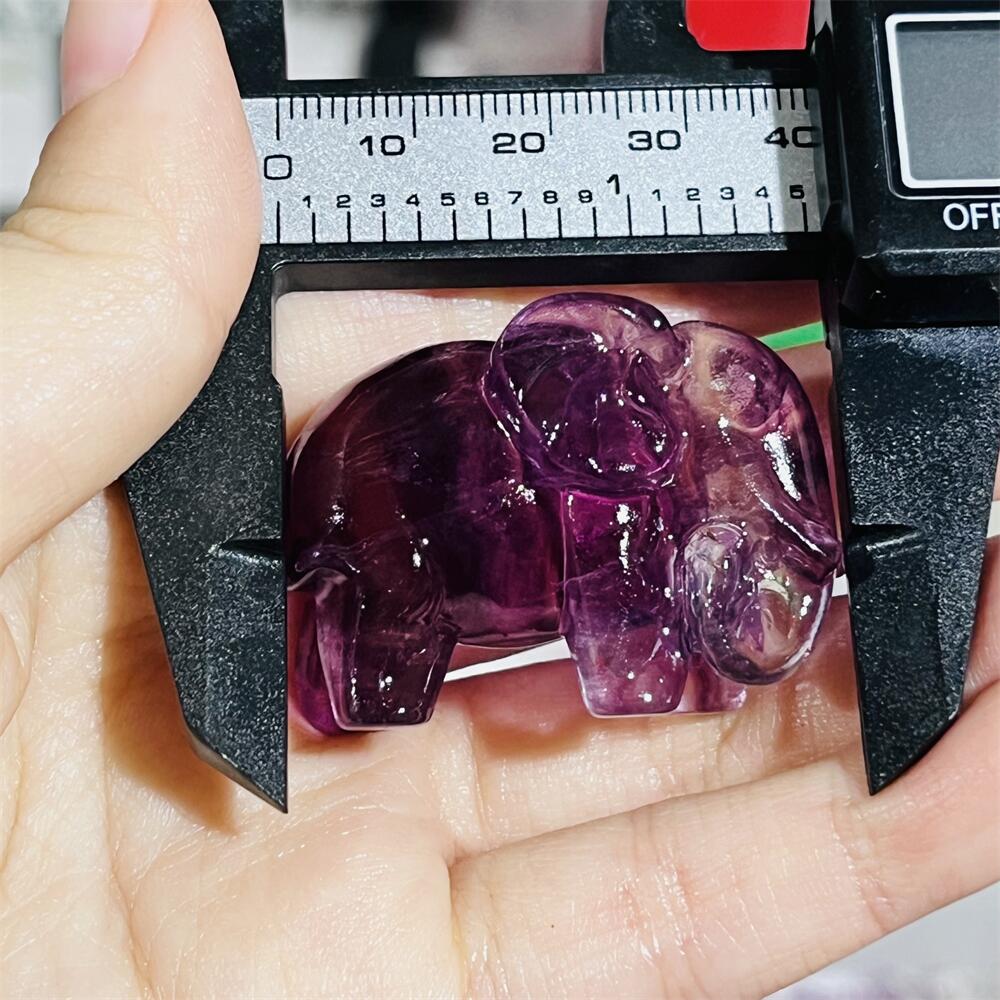 Art Craft Elephant - 2PCS 컬러 형석 크리스탈 코끼리 1.5