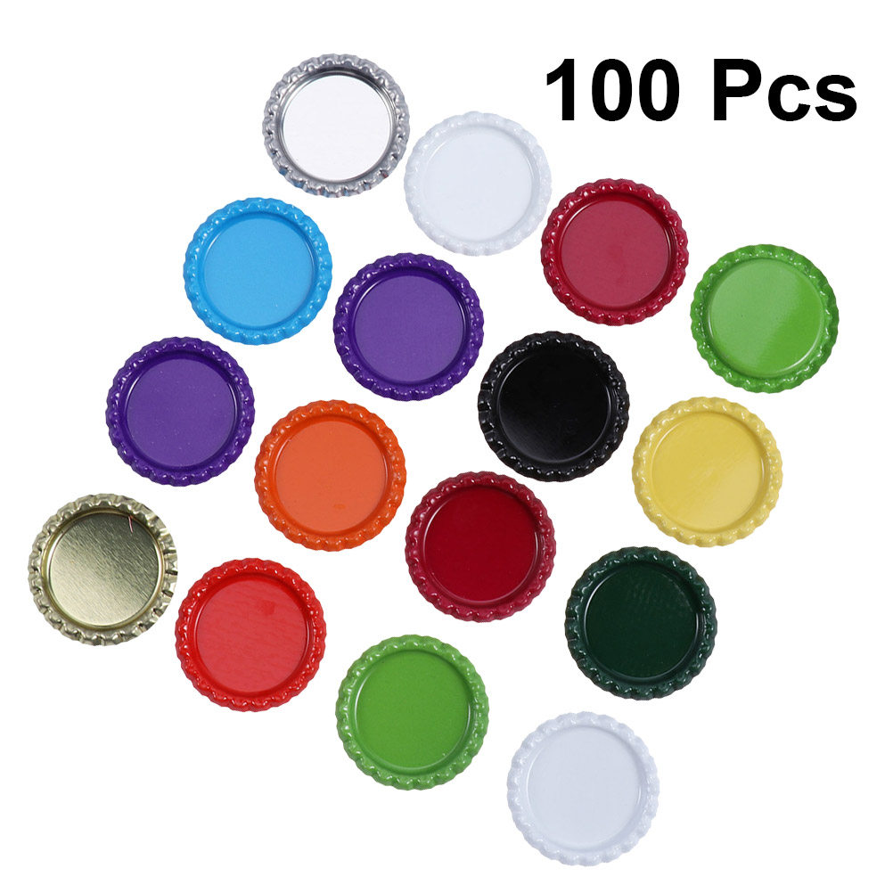The Art And Craft Of Jewelry - 100개 맥주 캡슐 25.4mm 다채로운 양철