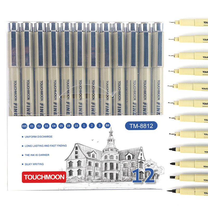 Illustration Marker Set - 12팁 피그먼트 라이너 마이크론 잉크 마커
