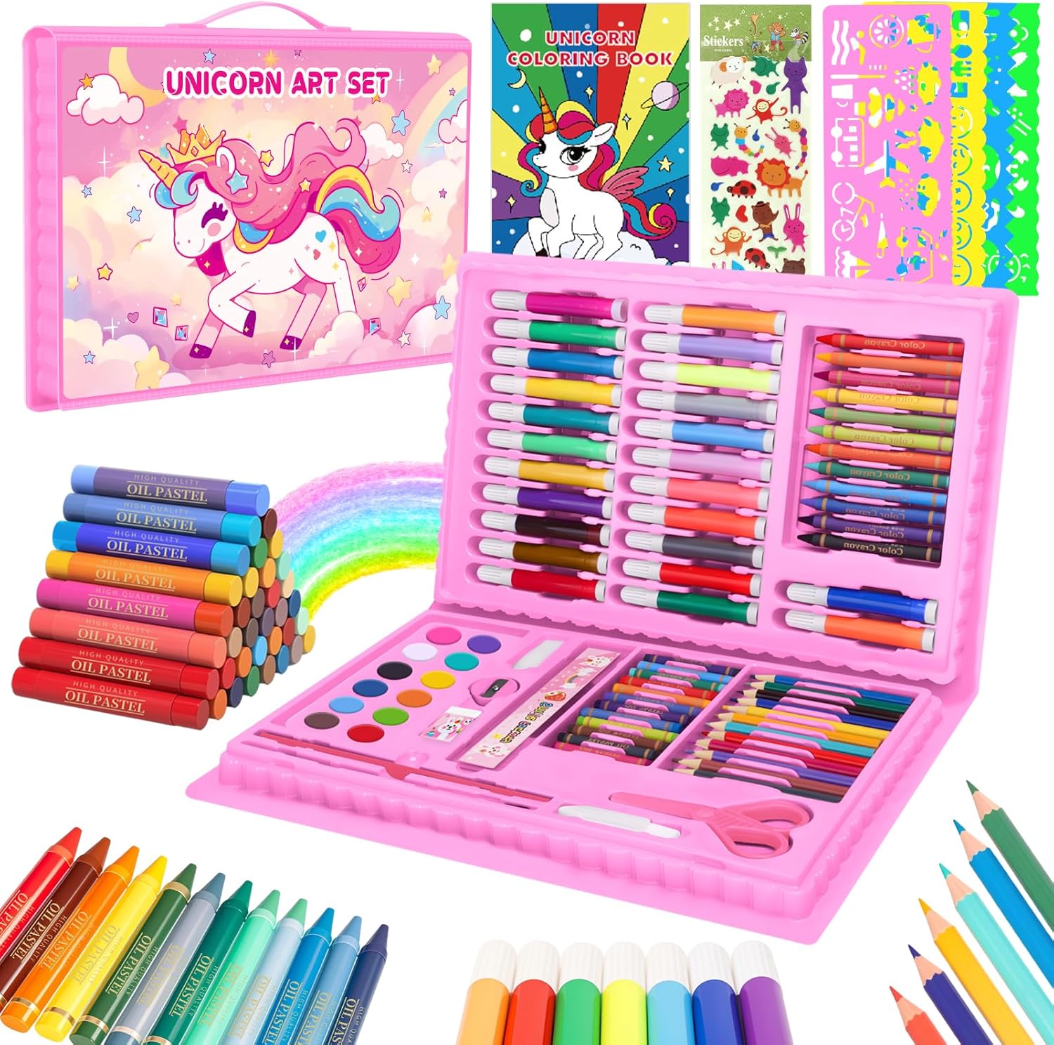 Illustration Marker Set - 어린이용 색칠책 세트, 크레용, 색연필, 마커,