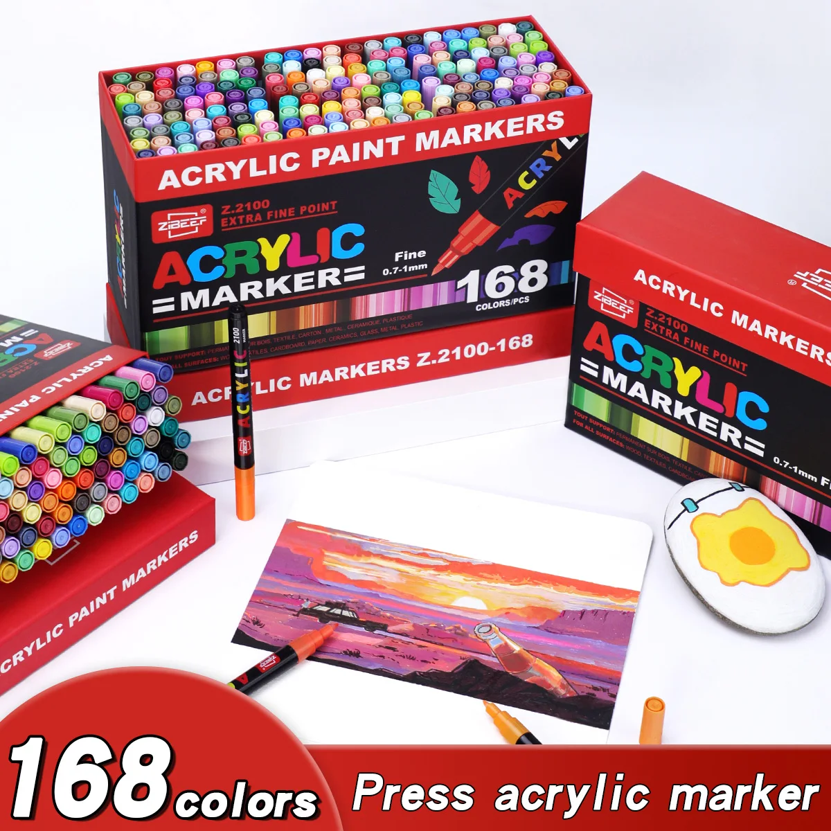 Illustration Marker Set - 36-240색 아크릴 페인트 마커 펜 세트,