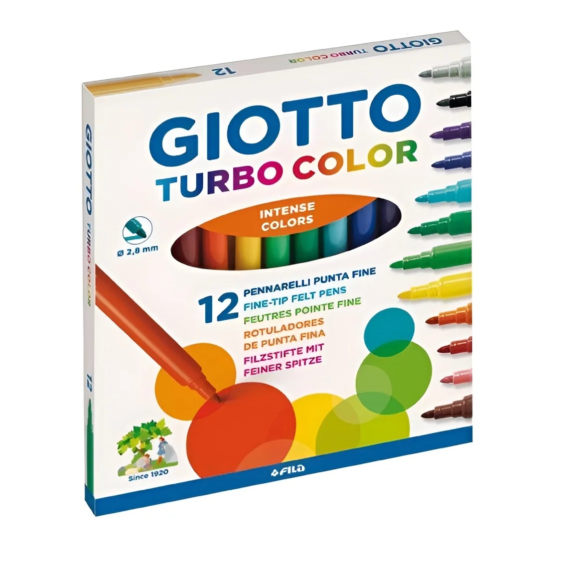 Illustration Marker Set - 멋진 12 색 빨 수있는 컬러
