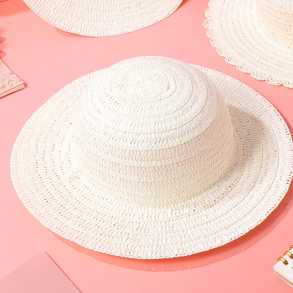 8Pcs DIY 어린이 밀짚 모자 흰색 빈 모자 그림  - Art Craft Hat 리뷰 및 가격