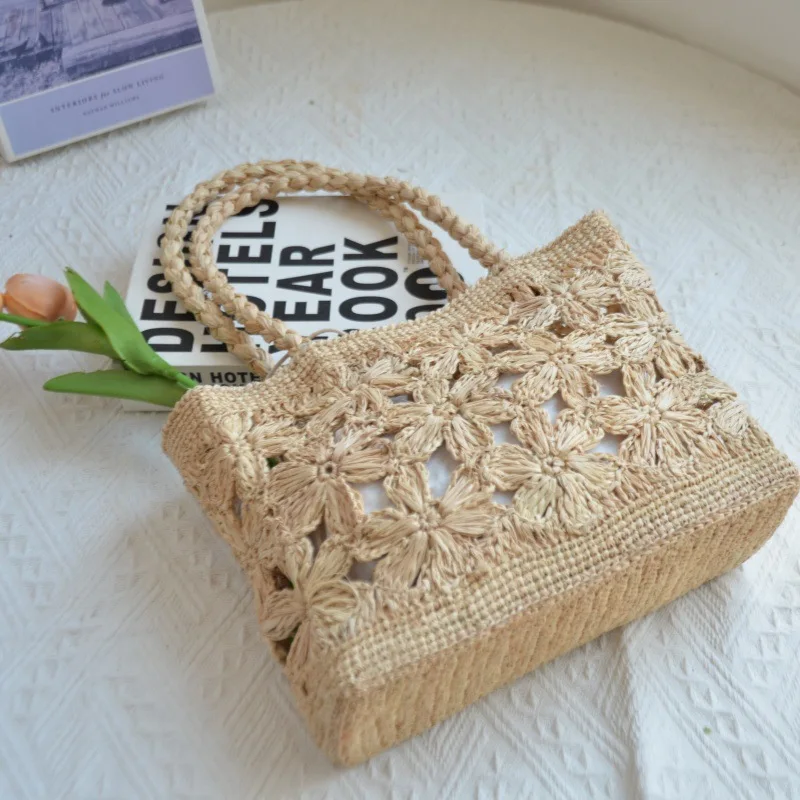 보헤미안 플라워 스트로 백 토트 홀로 플로럴 비치 백  - Art Craft Items 리뷰 및 가격