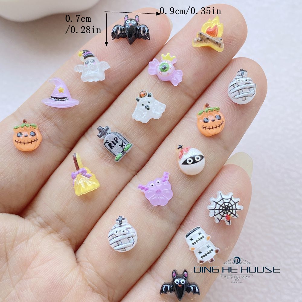 30/50/100개 미니 할로윈 네일 아트 장식 귀여운 - Art Craft Hat 리뷰 및 가격