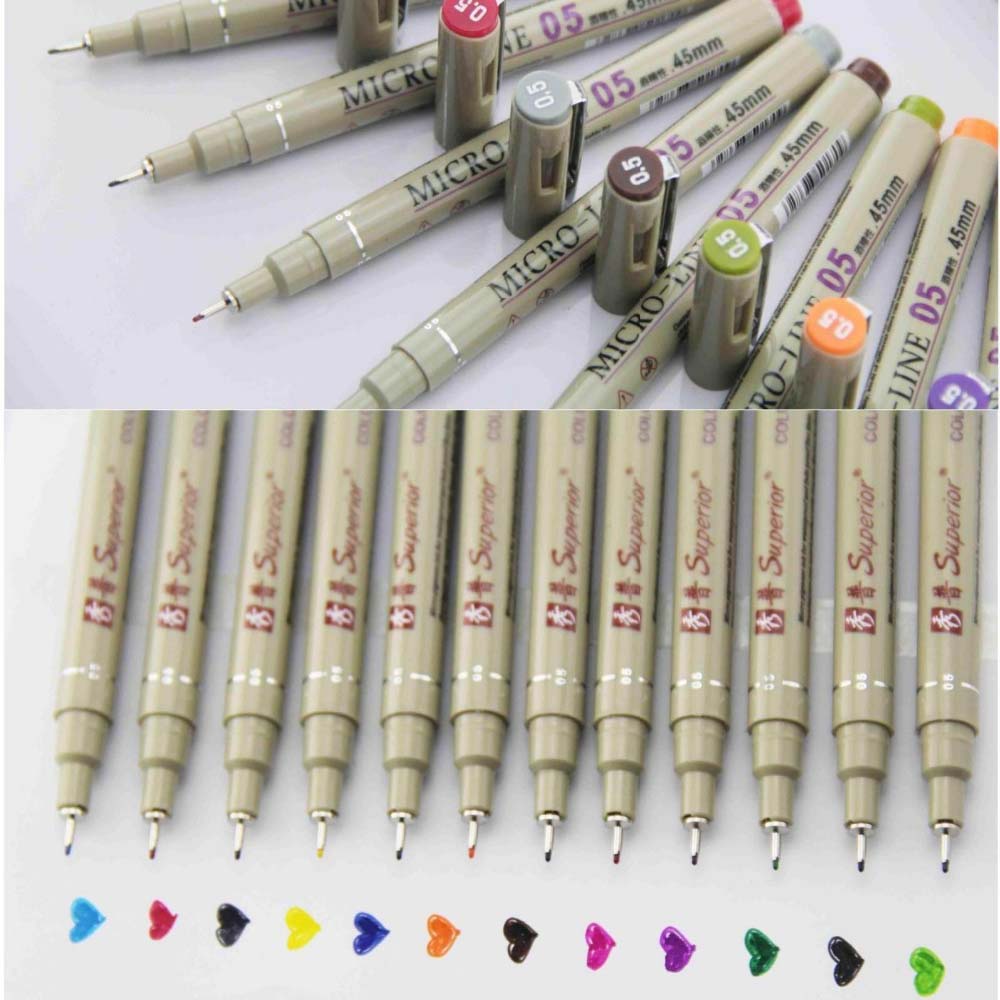 12 가지 색상 다공성 포인트 펜 드로잉 디자인 스케치 - Illustration Marker Set 리뷰 및 가격