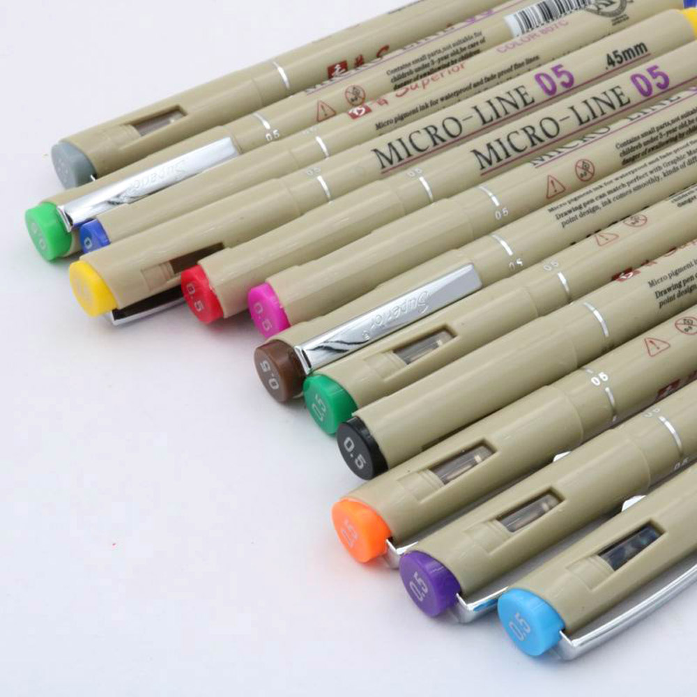 12 가지 색상 다공성 포인트 펜 드로잉 디자인 스케치 - Illustration Marker Set 리뷰 및 가격