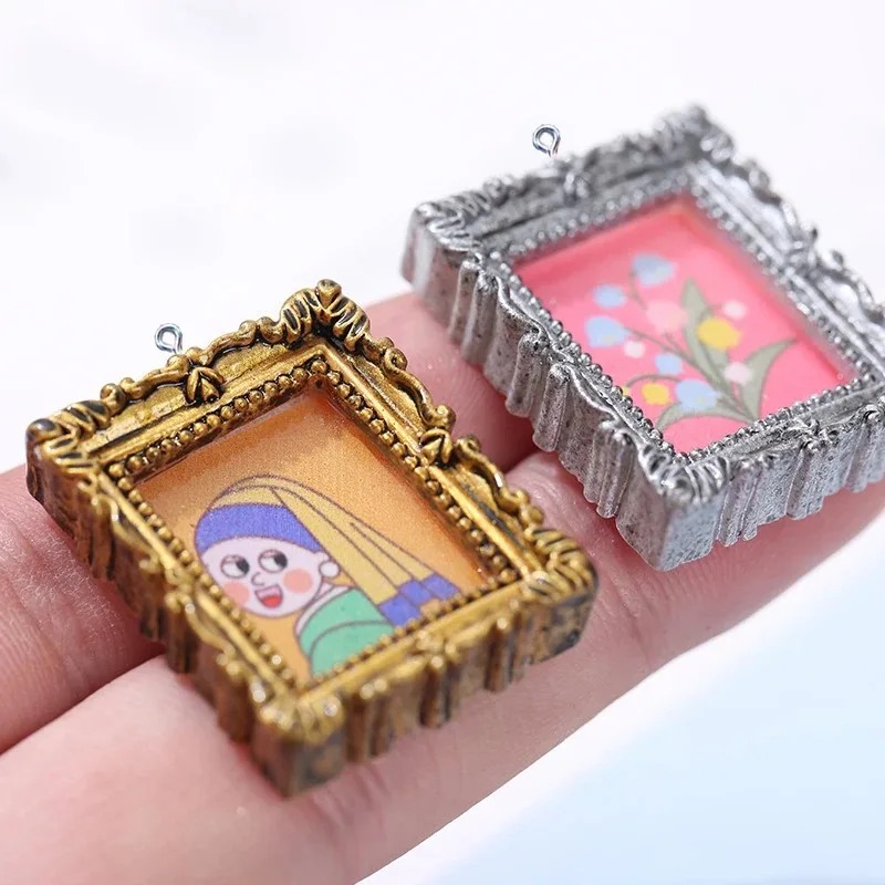10개 플랫백 카보숑 빈티지 레진 사진 프레임 참 펜던 - Art Craft Items 리뷰 및 가격