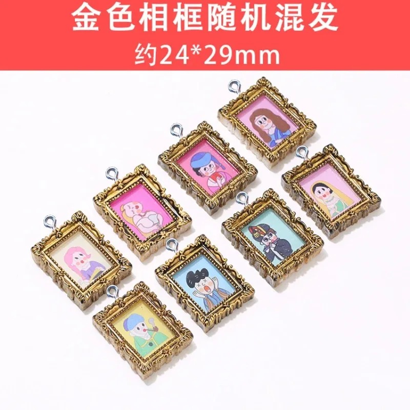 10개 플랫백 카보숑 빈티지 레진 사진 프레임 참 펜던 - Art Craft Items 리뷰 및 가격