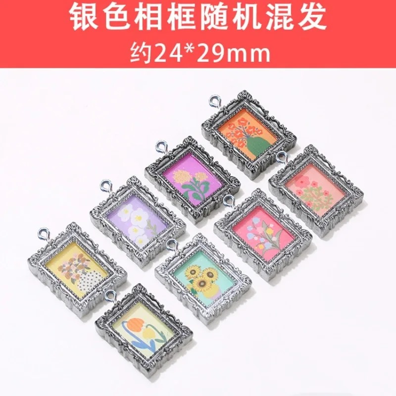 10개 플랫백 카보숑 빈티지 레진 사진 프레임 참 펜던 - Art Craft Items 리뷰 및 가격