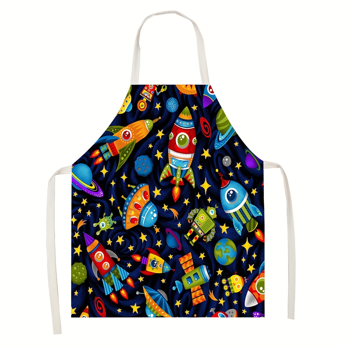 1pc 어린이 앞치마 우주 테마 로켓 행성 스타 디자인 - Art And Craft Rocket 리뷰 및 가격