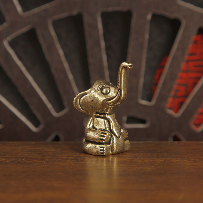 1개 황동 귀여운 코끼리 장식품 가정 사무실 데스크탑  - Art Craft Elephant 리뷰 및 가격