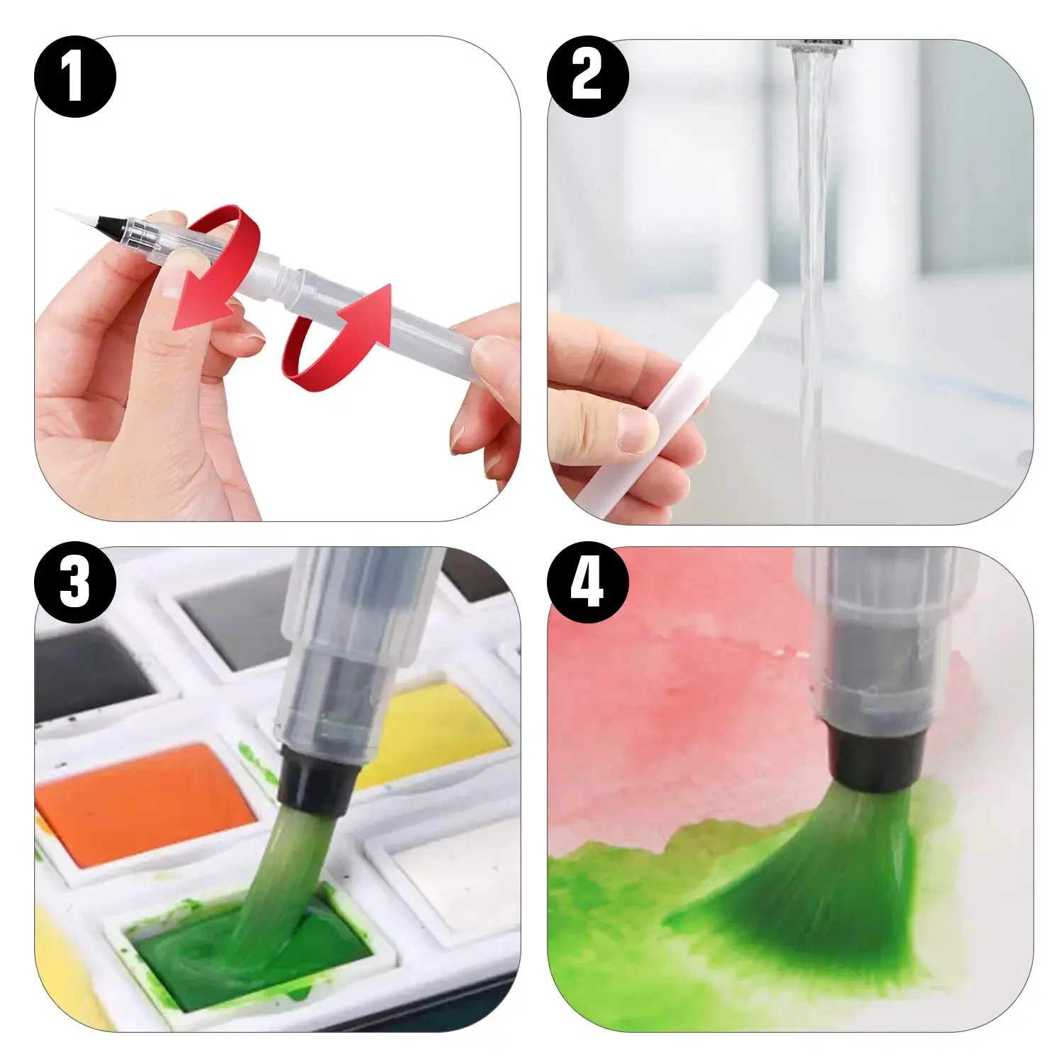 3/6 조각 수채화 브러쉬 펜 세트, 그림 마커 용 수 - Illustration Marker Set 리뷰 및 가격