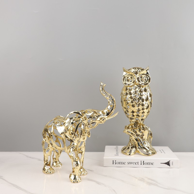 금속 공예 인공 동물 조각품 골드 오픈워크 사자 말 코 - Art Craft Elephant 리뷰 및 가격